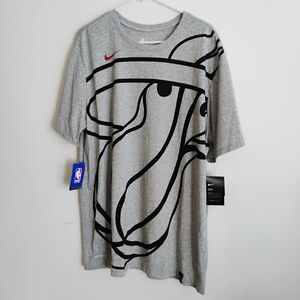 Nike Gray Miami Heat Outline Graphic Short Sleeve Tee
